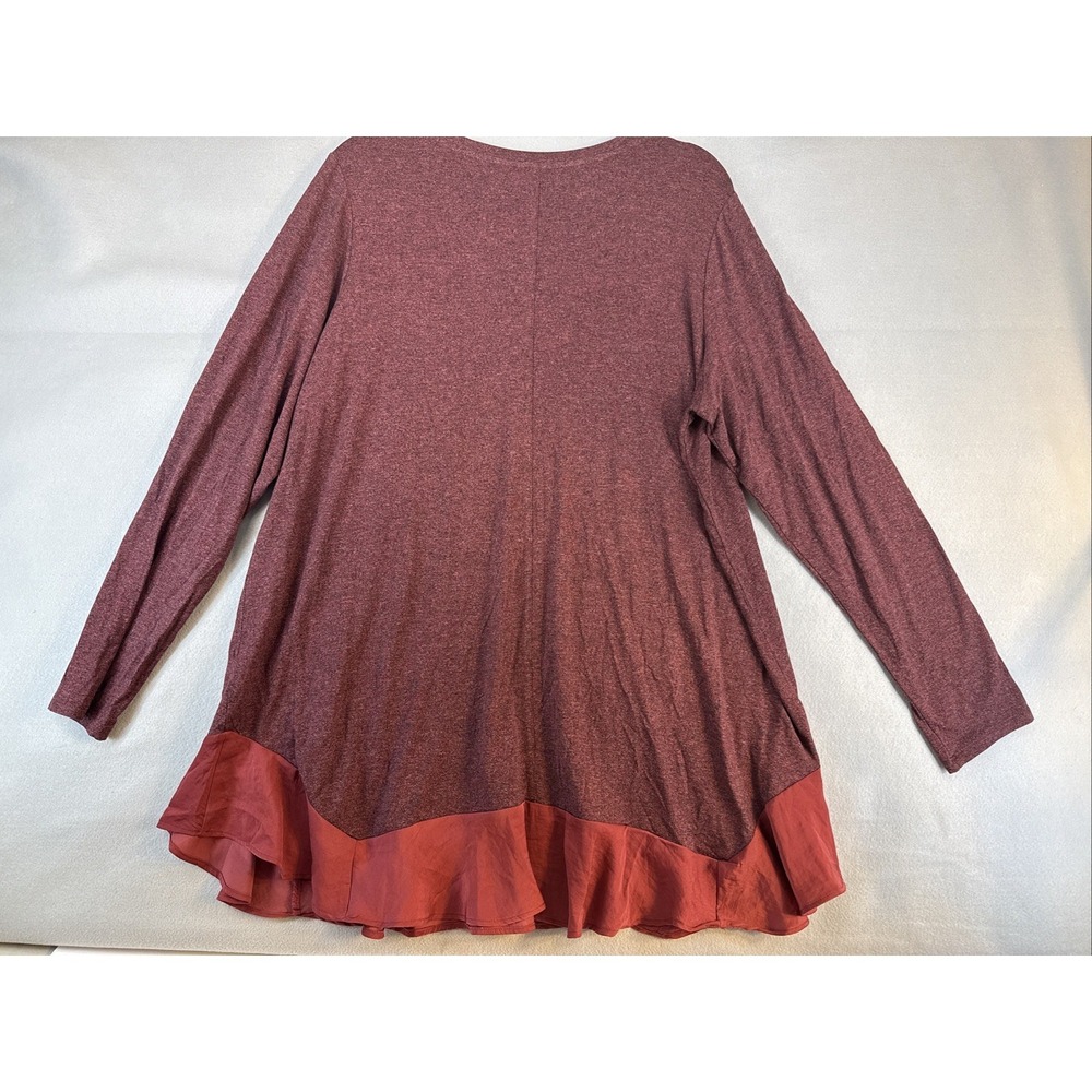 Logo By Lori Goldstein Women's Size 1X Long Sleeve Blouse, Ruffled Bottom Edge - Picture 4 of 10